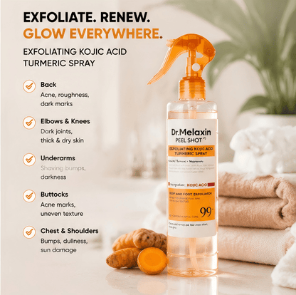 Dr. Melaxin PEEL SHOT 99% Kojic Acid + Turmeric Body Exfoliating Spray