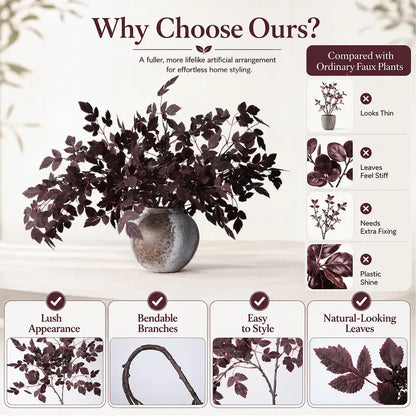 24-In Synthetic Cimicifuga Leaf Spray Stems