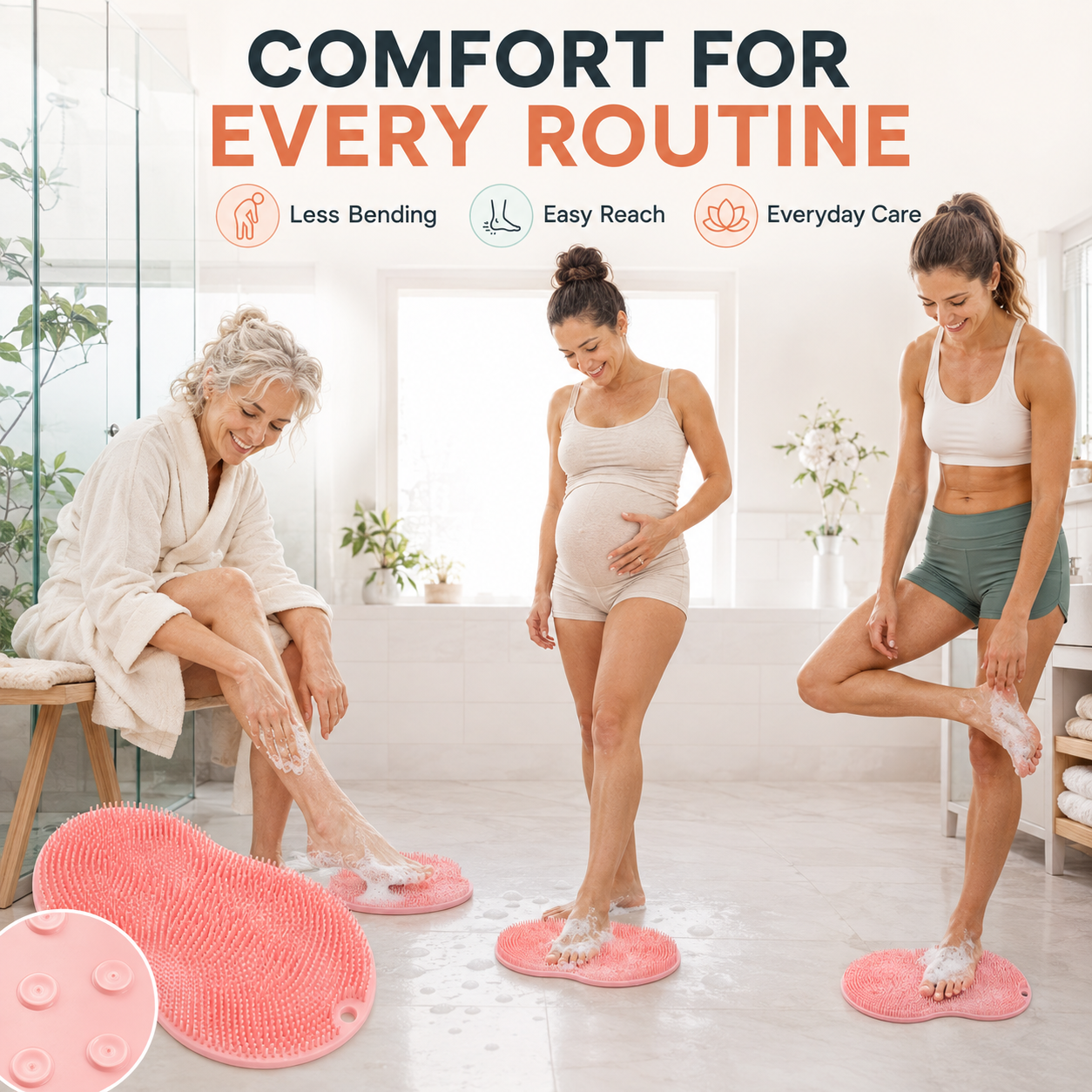 Shower Foot & Back Scrubber Massage Pad