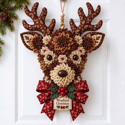 🎄✨Christmas Fabric Flower Door Hanging DIY Kit – Layered Holiday Décor(📦Buy 2 Free Shipping)