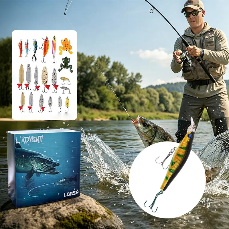 🎣🎄 Angler’s Advent Calendar – 24 Days of Fishing Lure Surprises for Anglers & Fishing Enthusiasts 🎁🐟✨