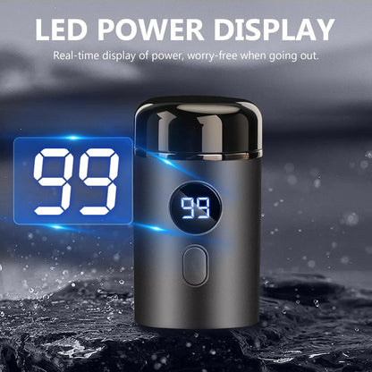 ⚡ Mini Electric Shaver – Pocket-Size Rechargeable Razor with LED Display