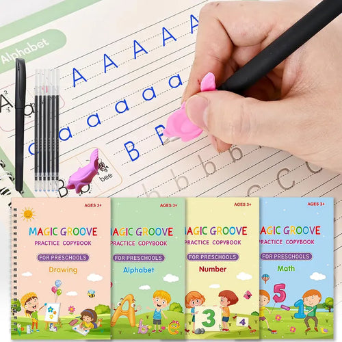 4 Pcs Magic Grooved Practice Copybook