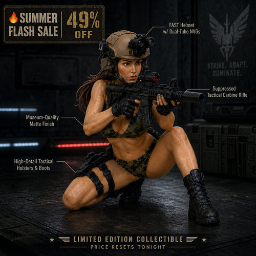 🔫👑 Level Up Your Setup! Limited Edition Camo Female Operator Figure — Save 49% with Fast Shipping!
