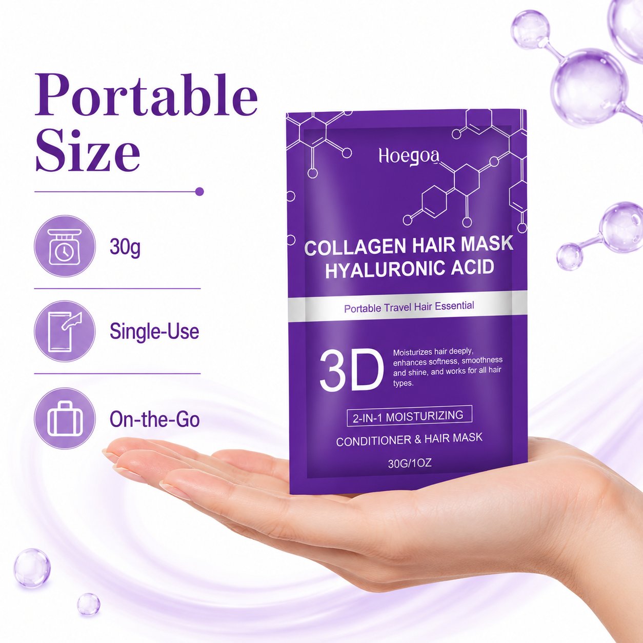 Collagen & Hyaluronic Acid 2-in-1 Hair Mask/Conditioner Sachet