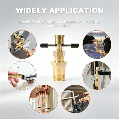 Compression Sleeve Puller Tool for 1/2' & 3/4' Brass Pipes, Rust-Resistant Ferrule Remover, Pipe Ring Extraction Kit for Corroded/Frozen Supply Stops, Removes Nut & Ferrule Safely – No Pipe Damage (Fits NPT 1/2', 3/4')