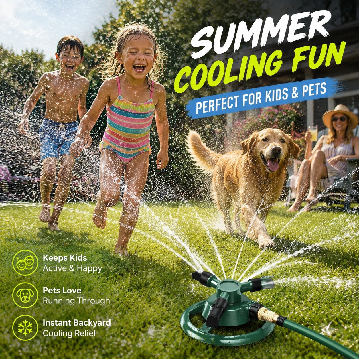 🚿 Automatic 360° Rotating Lawn Sprinkler