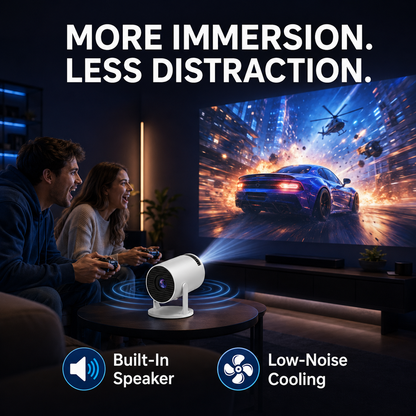 HY200 Smart Mini Projector – Native 1080P HD, 4K Supported, Portable Home Theater with WiFi & Bluetooth