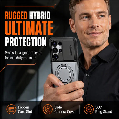 2-in-1 Shockproof Phone Case with Hidden Card Holder