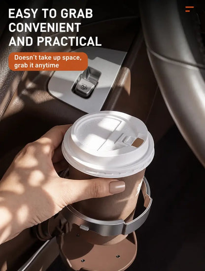 Foldable Car Cup Holder with Hook for Space-Saving Storage