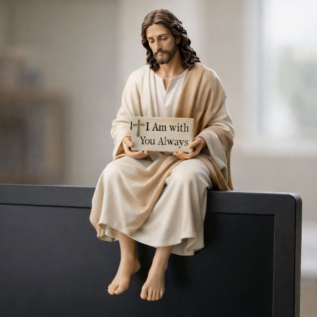 ✨Hand-Painted Resin Jesus Figurine✝️Serene Desk Companion🙏