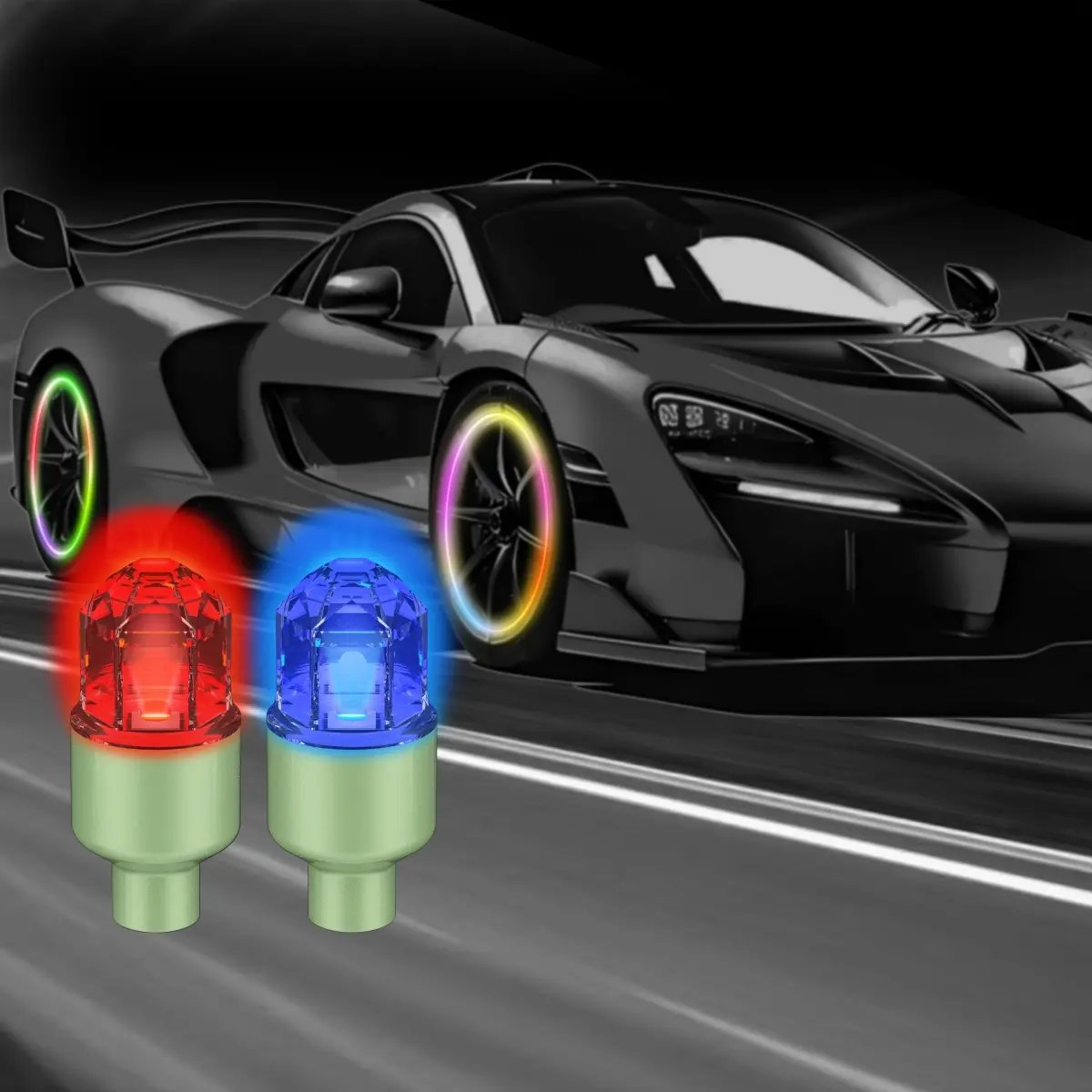 ✨ Motion-Activated LED Tire Valve Caps – Waterproof Auto-Glow Wheel Lights 🚗💥