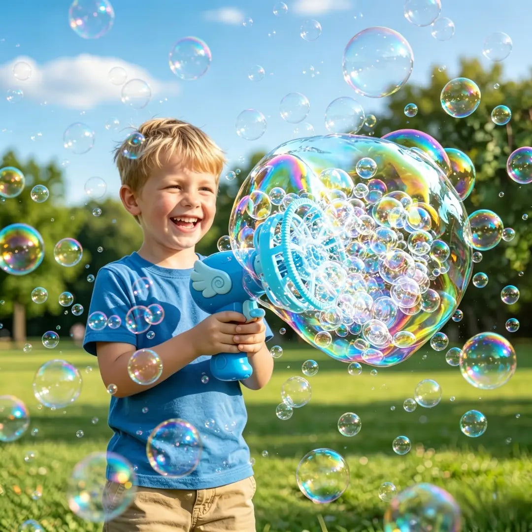 🫧 Angel Bubble Blaster – Bubbles Inside Bubbles Magic Bubble Gun for Kids Outdoor Fun, Party & Family Entertainment