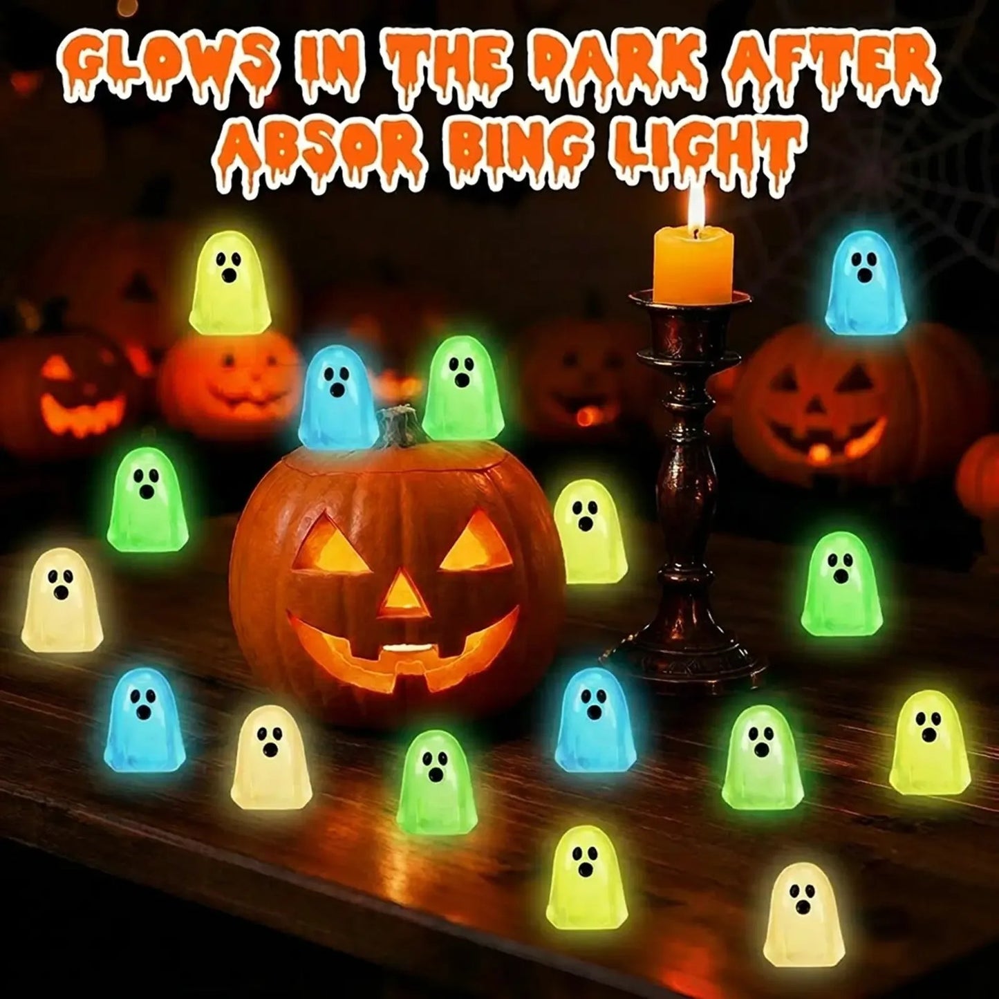 🔥LAST DAY 50% OFF - Glow-in-the-Dark Cute Ghost Resin Bead Set