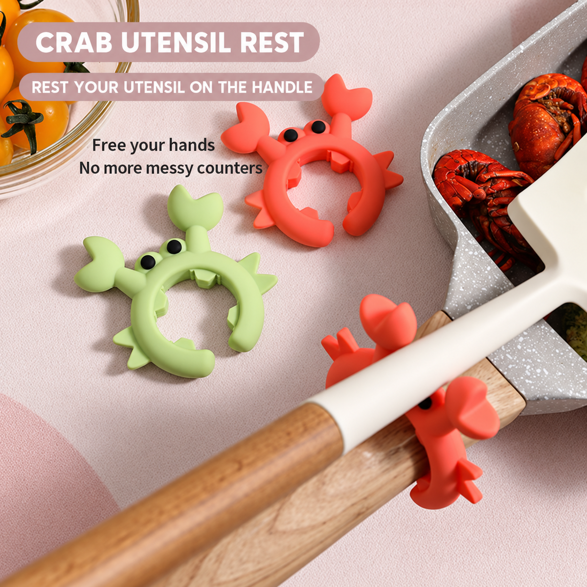 🦀 2-in-1 Crab Pot Clip – Utensil Rest & Boil-Over Guar