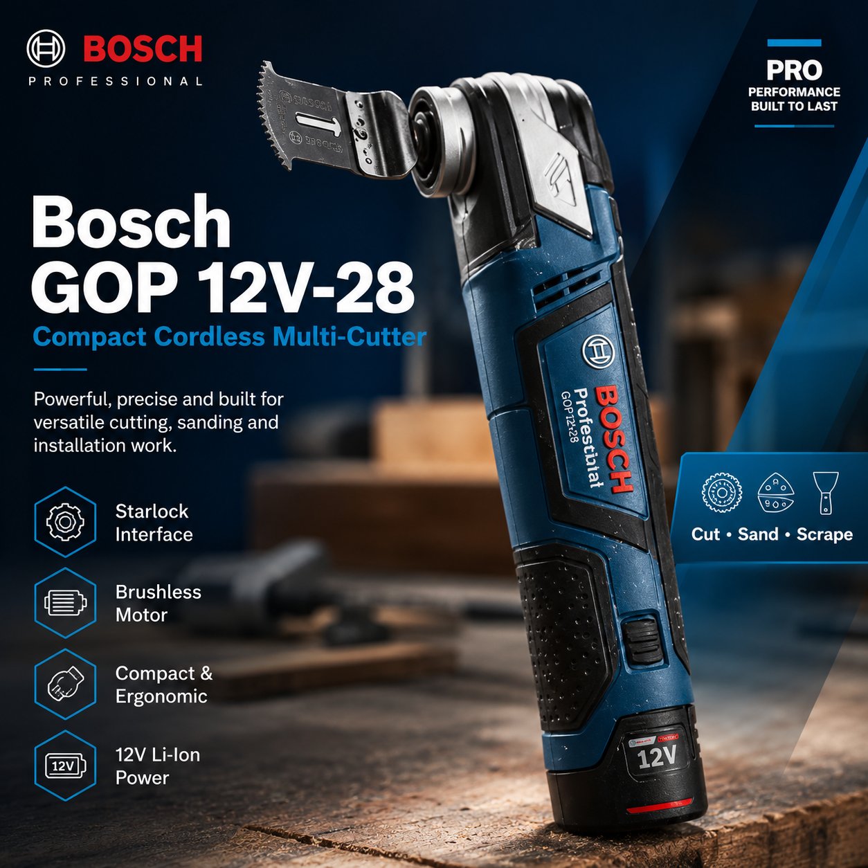 Bosch GOP 12V-28 Compact Cordless Multi-Cutter