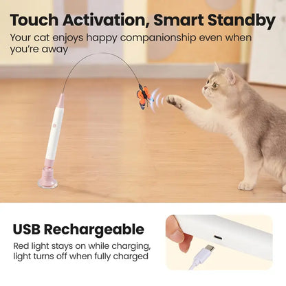 Butterfly Shape Spinning Cat Interactive Toy
