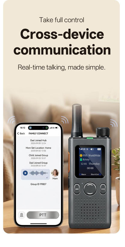 📻 AT1 4G LTE PoC Walkie Talkie by BAOFENG – Lifetime Free No Monthly Fees, 5000-Mile Long Range Two-Way Radio with App Control & Encrypted Group Chat for Family & Outdoor Adventures