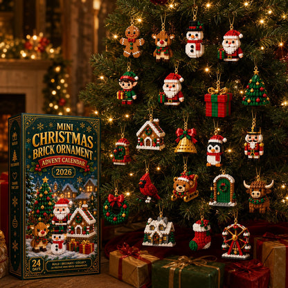🎁🎁🎄24-Day Mini Christmas Brick Ornament Advent Calendar | 24 Unique Buildable Holiday Ornaments to Create, Hang & Keep 🧱