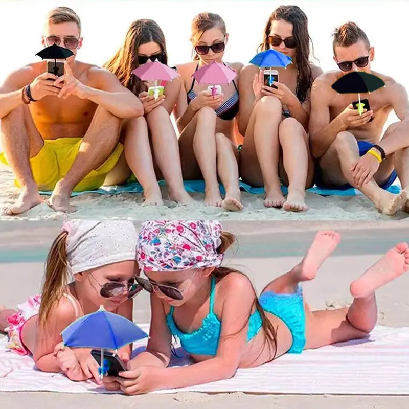 📱☂️Protection Phone Umbrella for Sun Universal Adjustable Piggy Suction Cup Phone Stand with Sun Shade Cover
