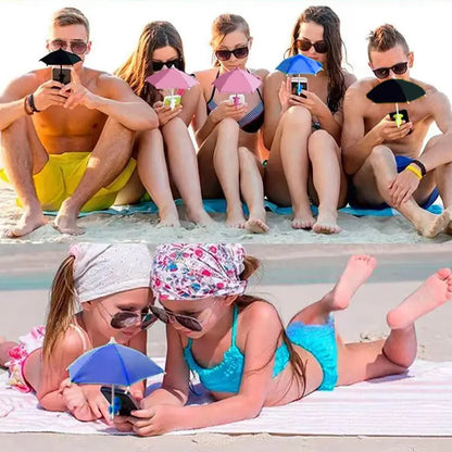 📱☂️Protection Phone Umbrella for Sun Universal Adjustable Piggy Suction Cup Phone Stand with Sun Shade Cover