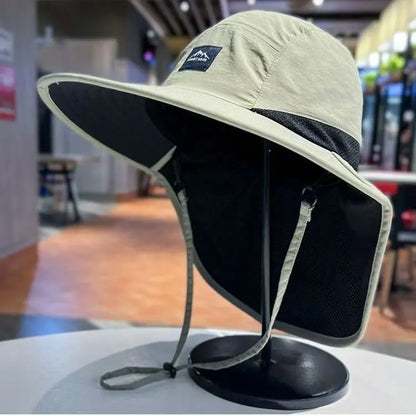 Outdoor Sun Protection Hat - Unisex Summer FishermanHat with Neck Flap | UV-Resistant, Parent-Child Style |Ideal for Camping & Hiking
