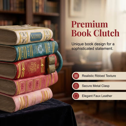 Vintage Stacked Book Novelty Handbag