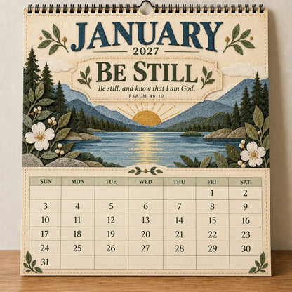 ✝️ 2027 Psalms Wall Calendar | Monthly Scripture & Christian Artwork