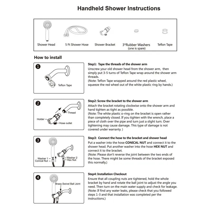 Powerful 6-Mode Handheld Shower