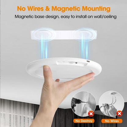 💡Rechargeable Magnetic Wireless Motion Sensor Ceiling Light with Remote