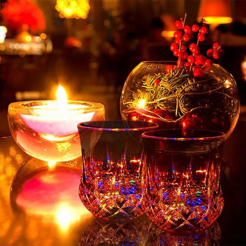 Liquid Activated LED Light Up cups Crystal Drink Set
