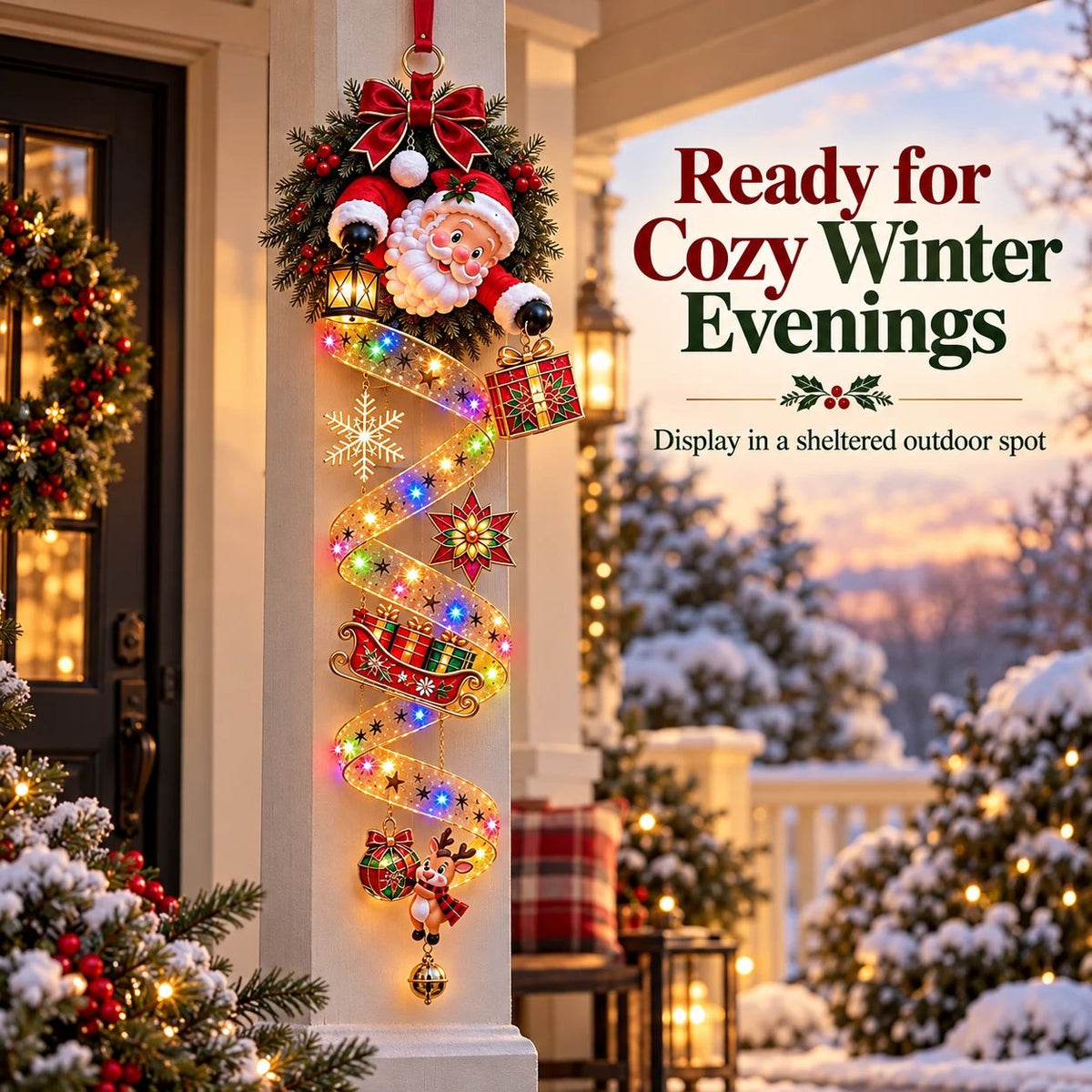 ✨ Stained-Glass Christmas Hanging Door Decor