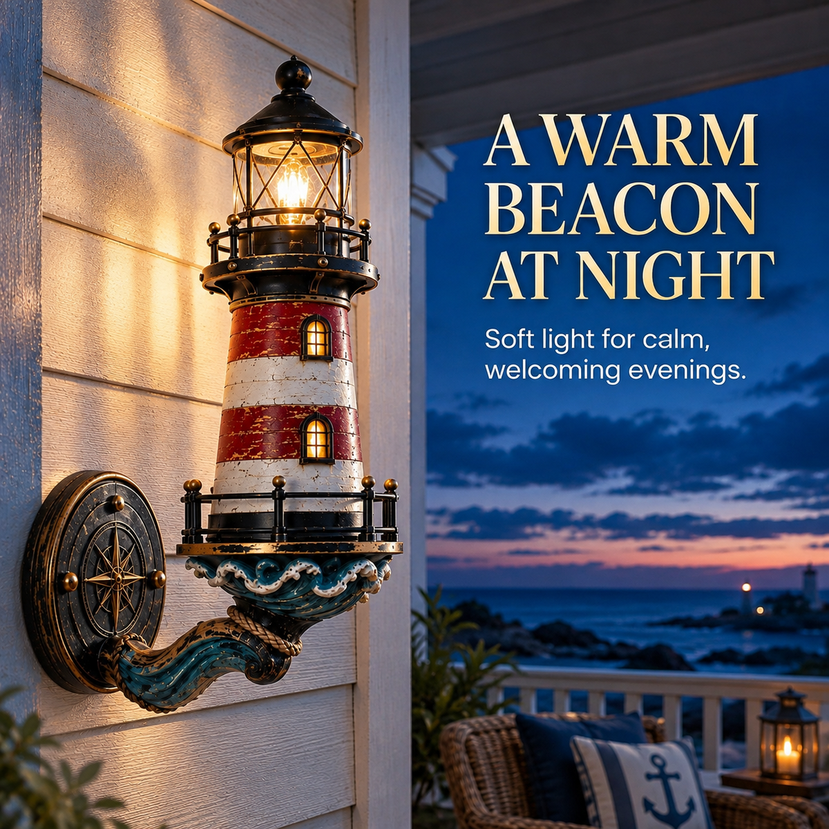 🌊🌊Vintage Coastal Lighthouse Wall Light