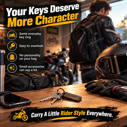 🏍️ Mini Motorcycle Helmet LED Keychain – Light-Up Rider Charm for Keys, Bags & Gifts