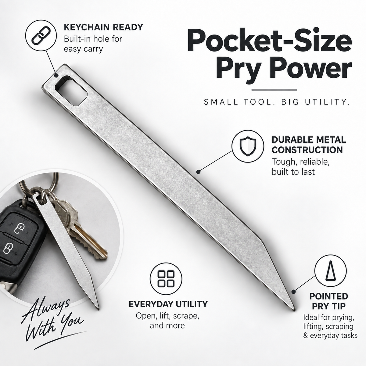 🔑 Pocket Pry Bar – Compact EDC Keychain Tool for Everyday Tasks