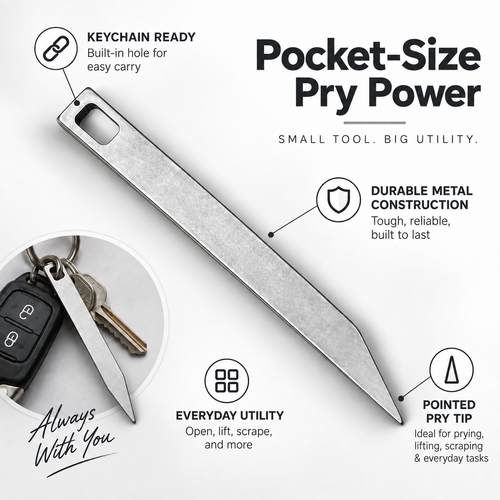 🔑 Pocket Pry Bar – Compact EDC Keychain Tool for Everyday Tasks