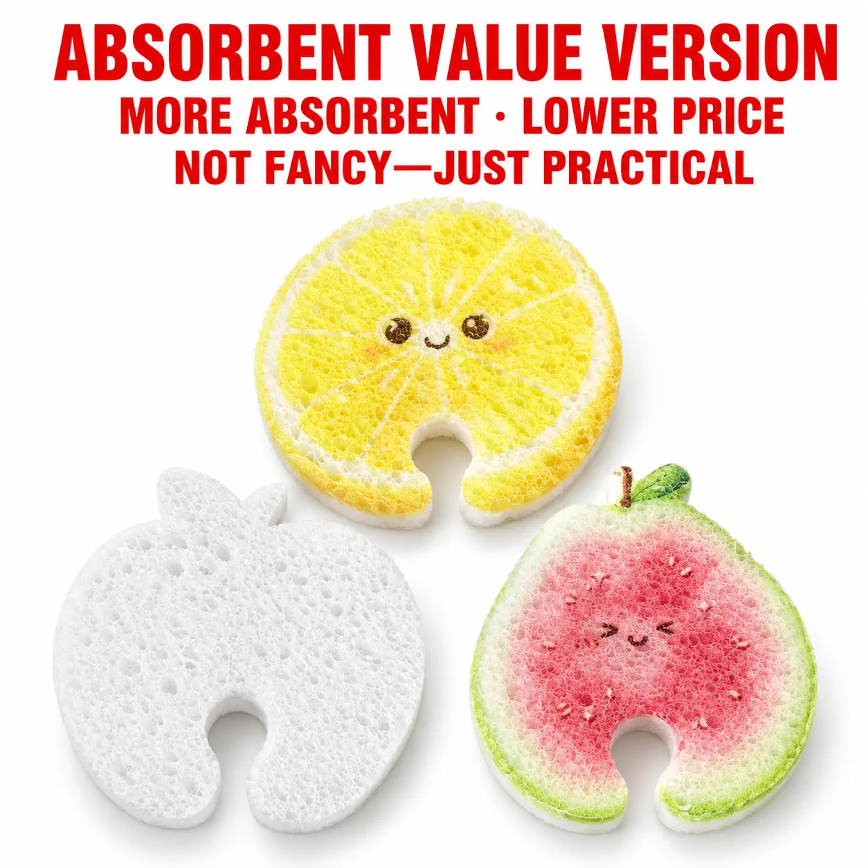 🍎 50% OFF  Fruit-Shaped Expandable Sponges – Cute Cellulose Kitchen Cleaning Set
