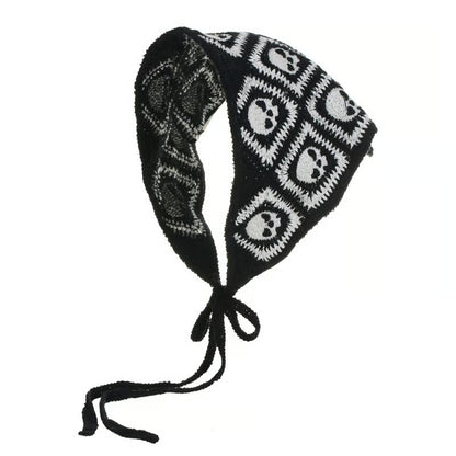 🕷️ Halloween Spider Web Knit Headscarf 🕷️