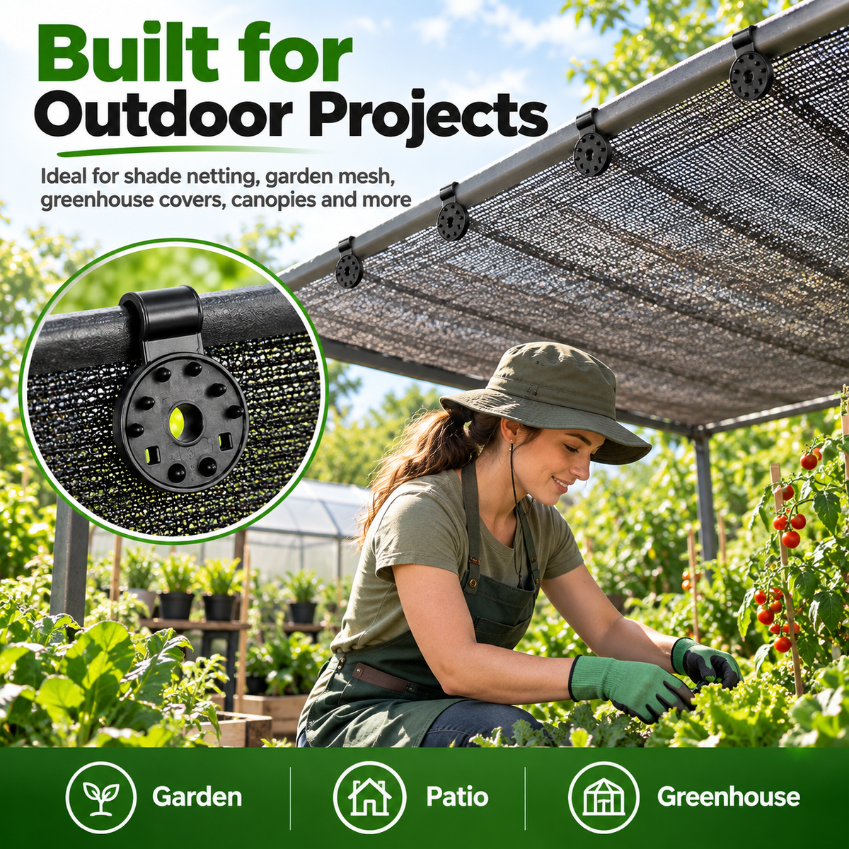 ✨ Heavy Duty Shade Cloth Clips – 50PCS Shade Net Fasteners
