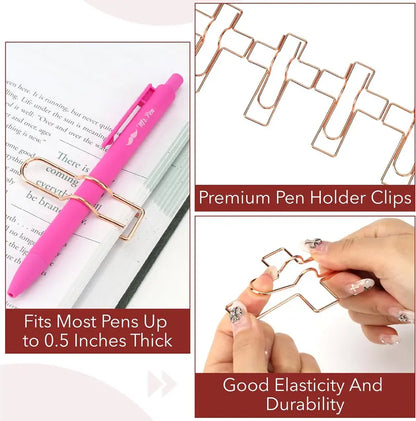 Metal Cross Pen Clips, 10 pcs