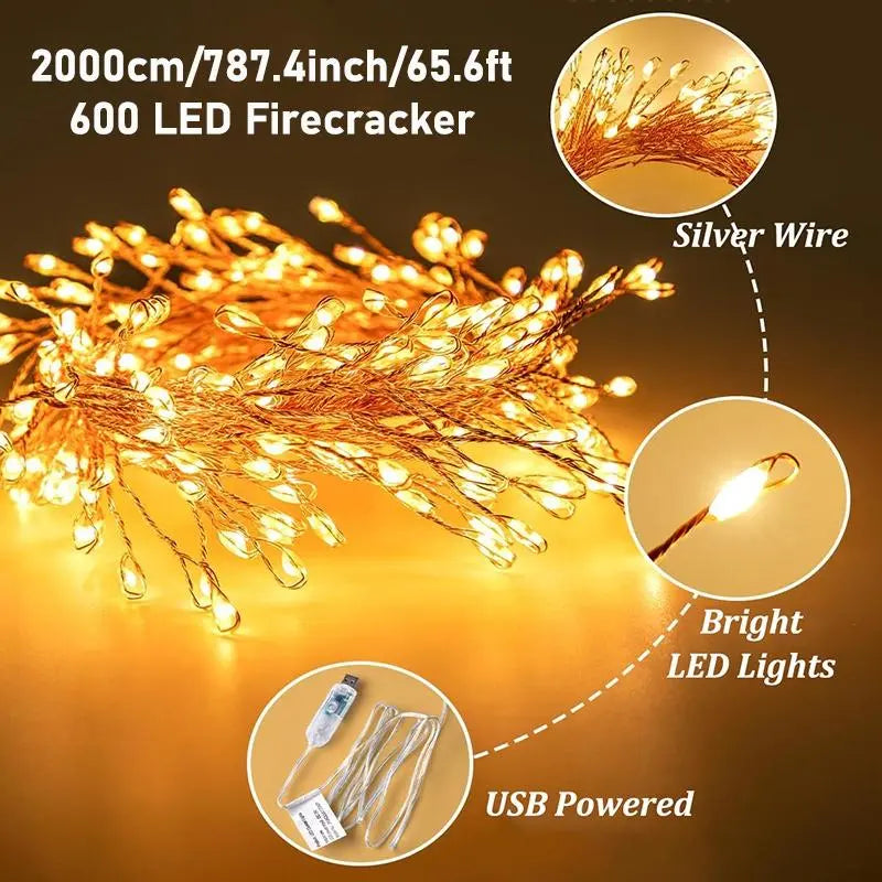 LED Firecracker Fairy String Lights