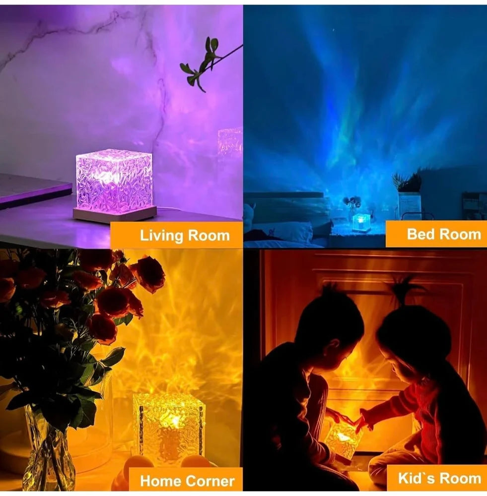 Rechargeable Waterproof Shower Light | 16-Color Ocean Wave Projector with Remote, Wireless Dimmable Bathroom Mood Light