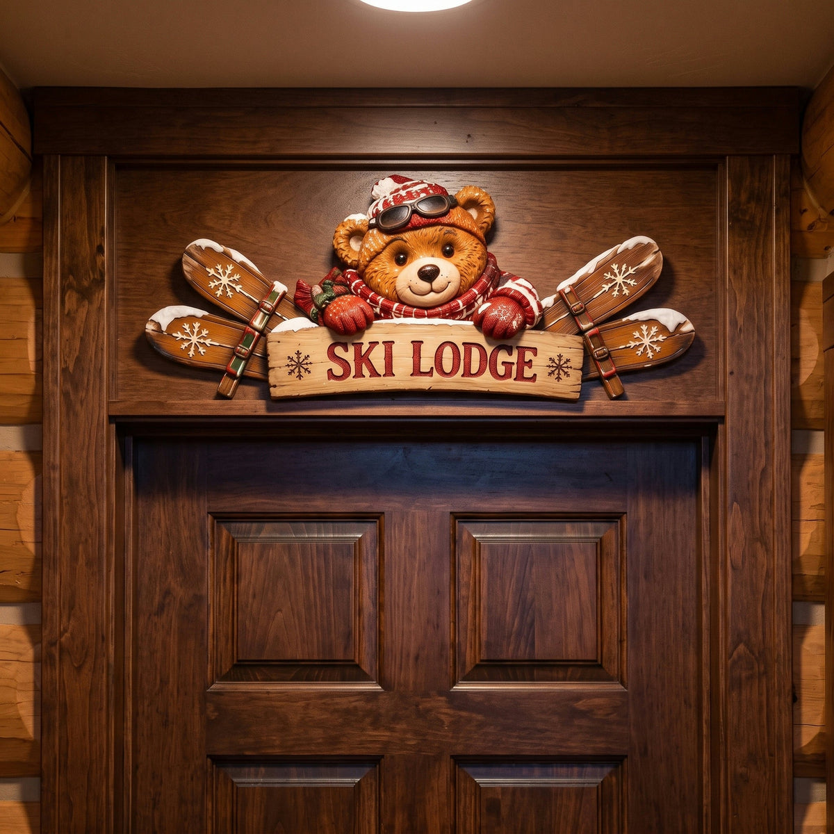 6 Styles Door Topper Collection ❄️🎿 | Rustic Winter Mountain Cabin Door Frame Decor, Christmas Above-Door Wall Sign, Seasonal Porch Home Ornament