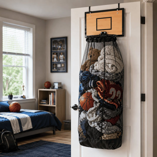 Over-the-Door Basketball Hoop Laundry Hamper