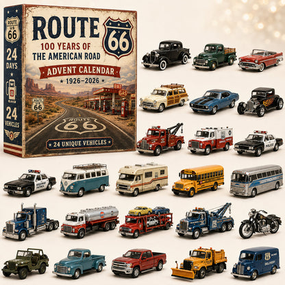 🚗🎄 100 Years of Route 66 – 24-Day Classic American Vehicle Advent Calendar | 1926–2026 Collector’s Edition