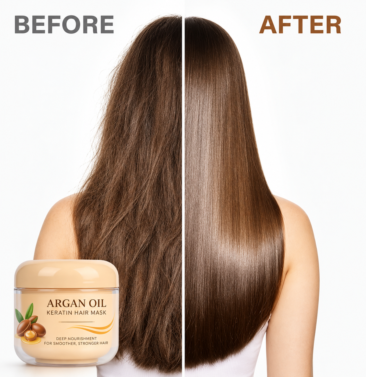 ✨ Keratin Hair Mask – Deep Repair, Smoothness & Shine 💛
