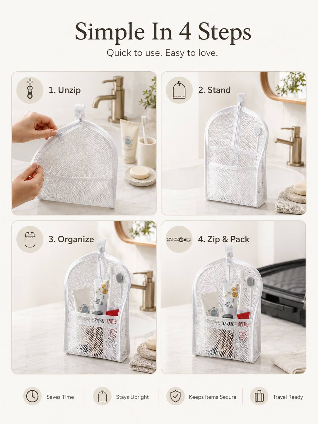 Standli – Self Standing Travel Toiletry Pouch