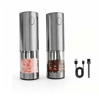 Electric Salt and Pepper Grinder Set – Rechargeable with Adjustable Coarseness