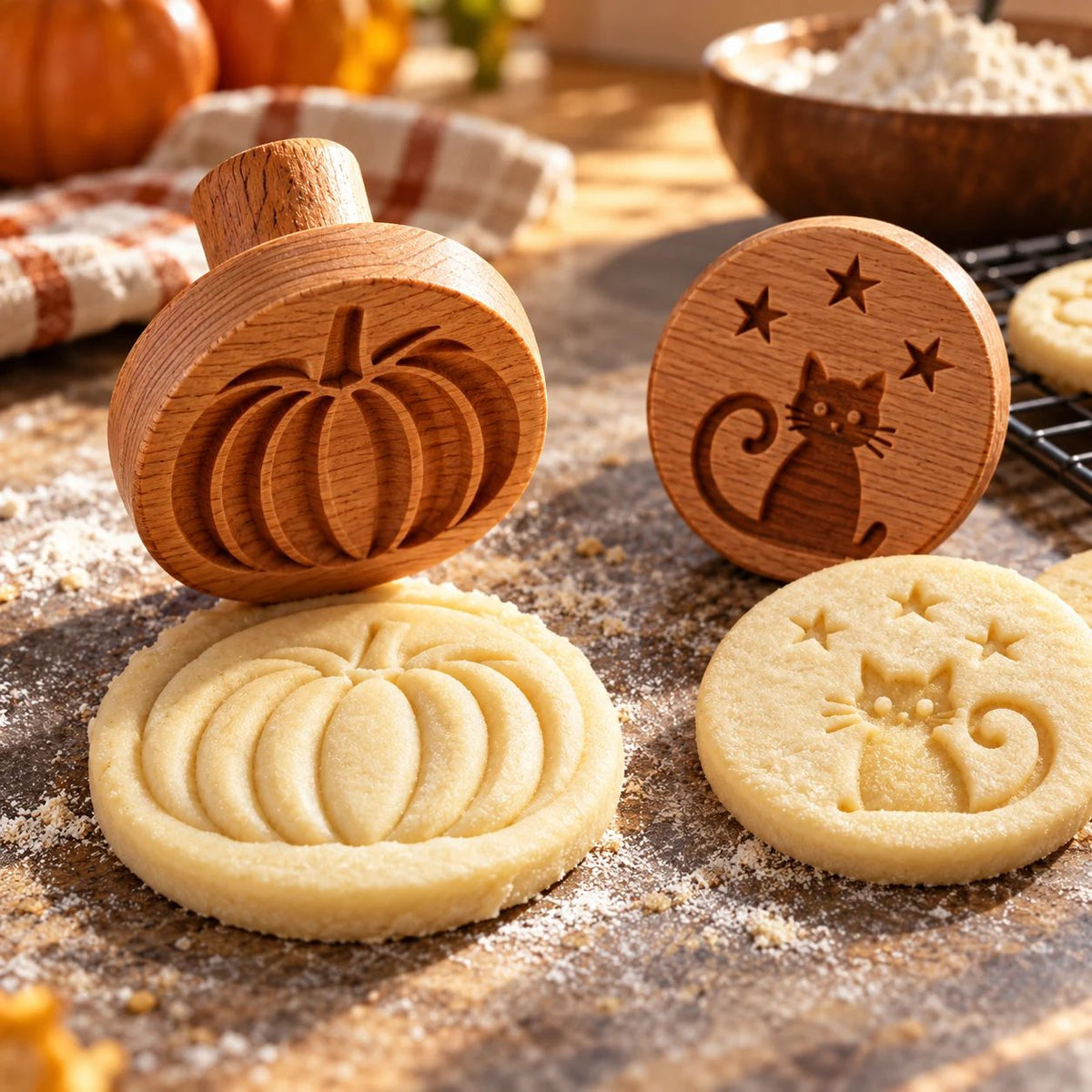 🍪 Carved Wooden Cookie Stamps | One Press, Beautiful Detail