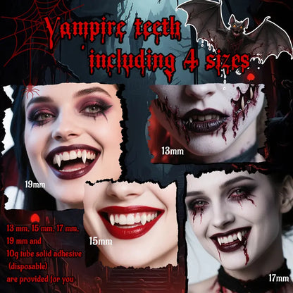 Creepy Reusable Vampire Fangs Denture Set